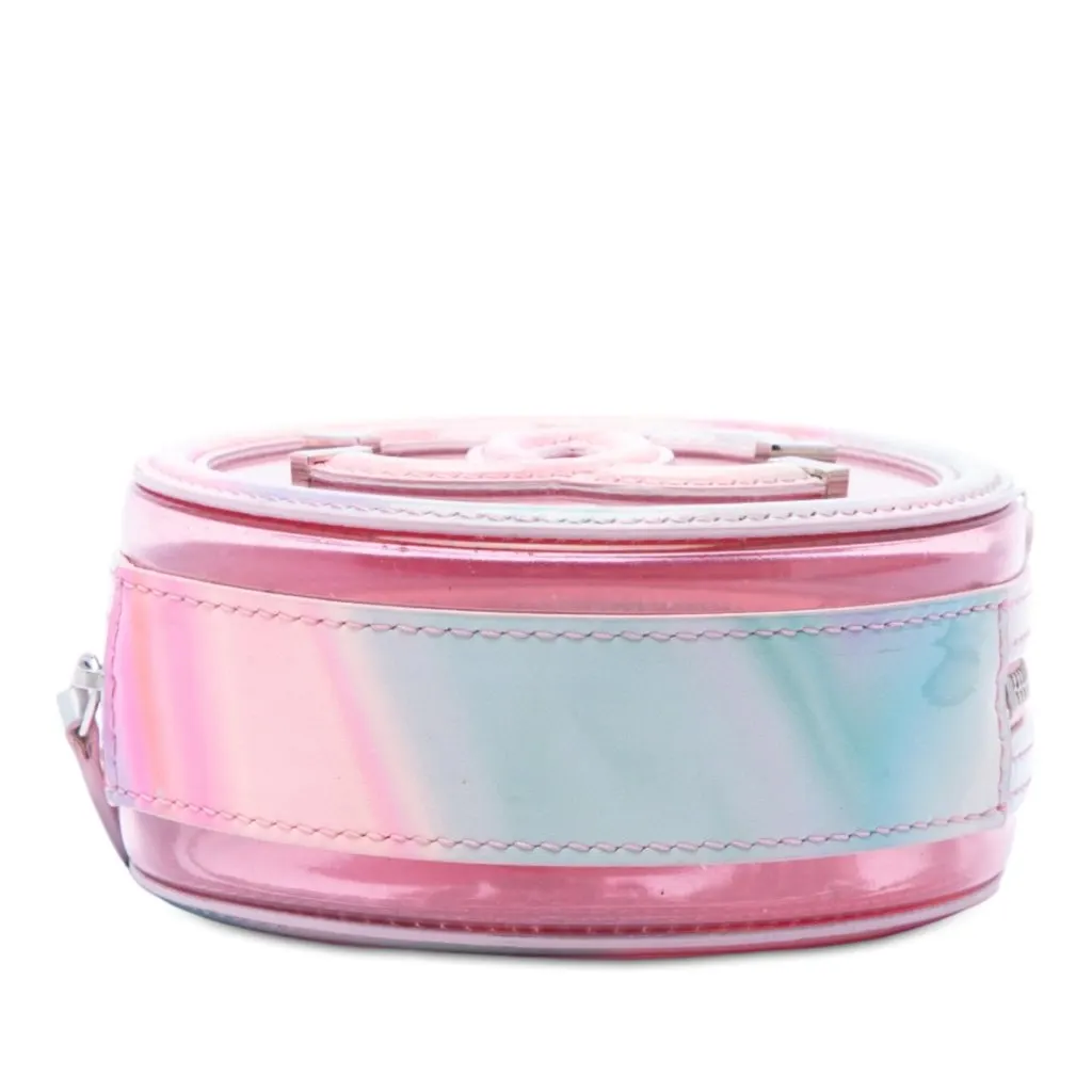 Chanel PVC and Lambskin CC Filigree Round Clutch with Chain Pink Plastic Very good - Inside View