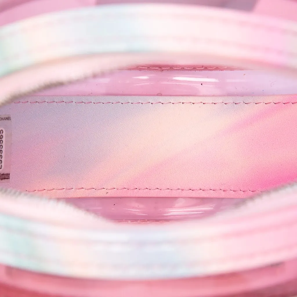 Chanel PVC and Lambskin CC Filigree Round Clutch with Chain Pink Plastic Very good - Model View