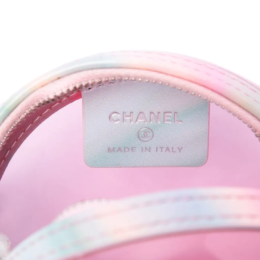 Chanel PVC and Lambskin CC Filigree Round Clutch with Chain Pink Plastic Very good - Box View