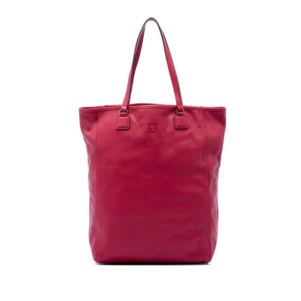 LOEWE Leather Anagram Shopper Tote Pink Leather Very good - Front View