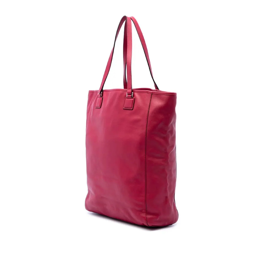 LOEWE Leather Anagram Shopper Tote Pink Leather Very good - Back View