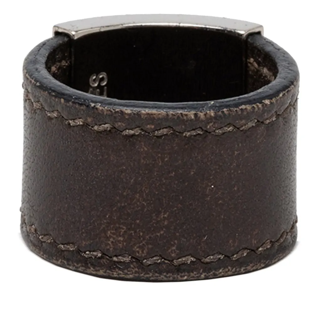 Hermès Swift and Palladium Plated Lurie Ring Brown Leather Very good - Inside View