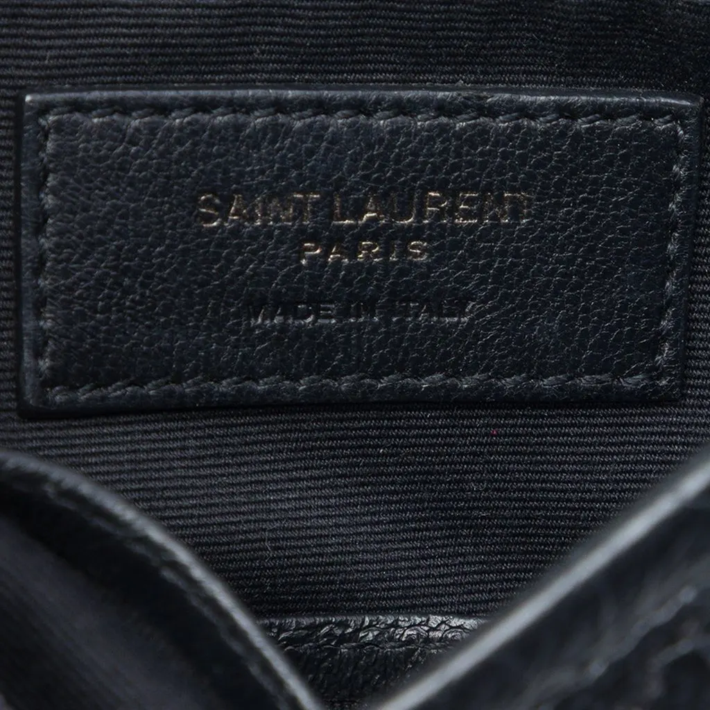 Saint Laurent Crinkled Calfskin Niki Wallet on Chain Black Leather Very good - Box View