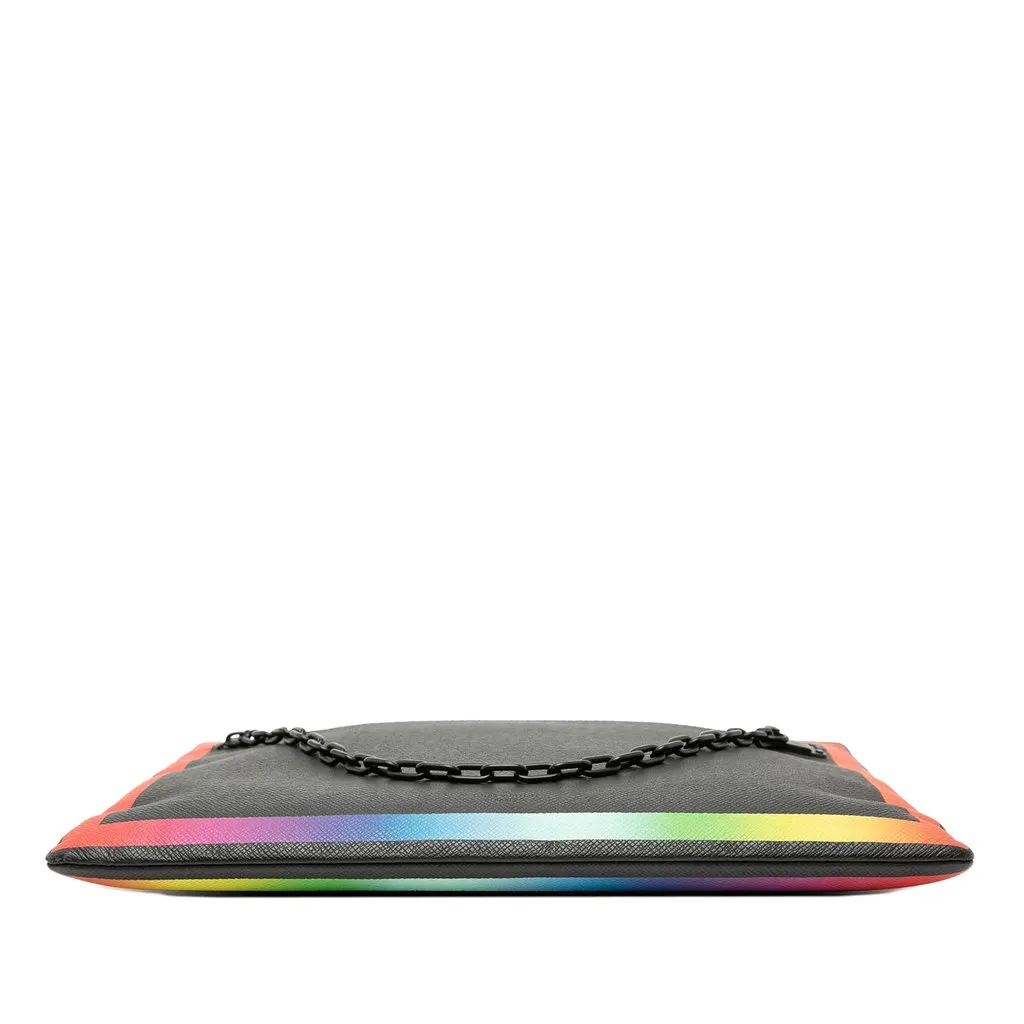 Louis Vuitton Taiga Rainbow Pochette A4 Black Leather Very good - Inside View