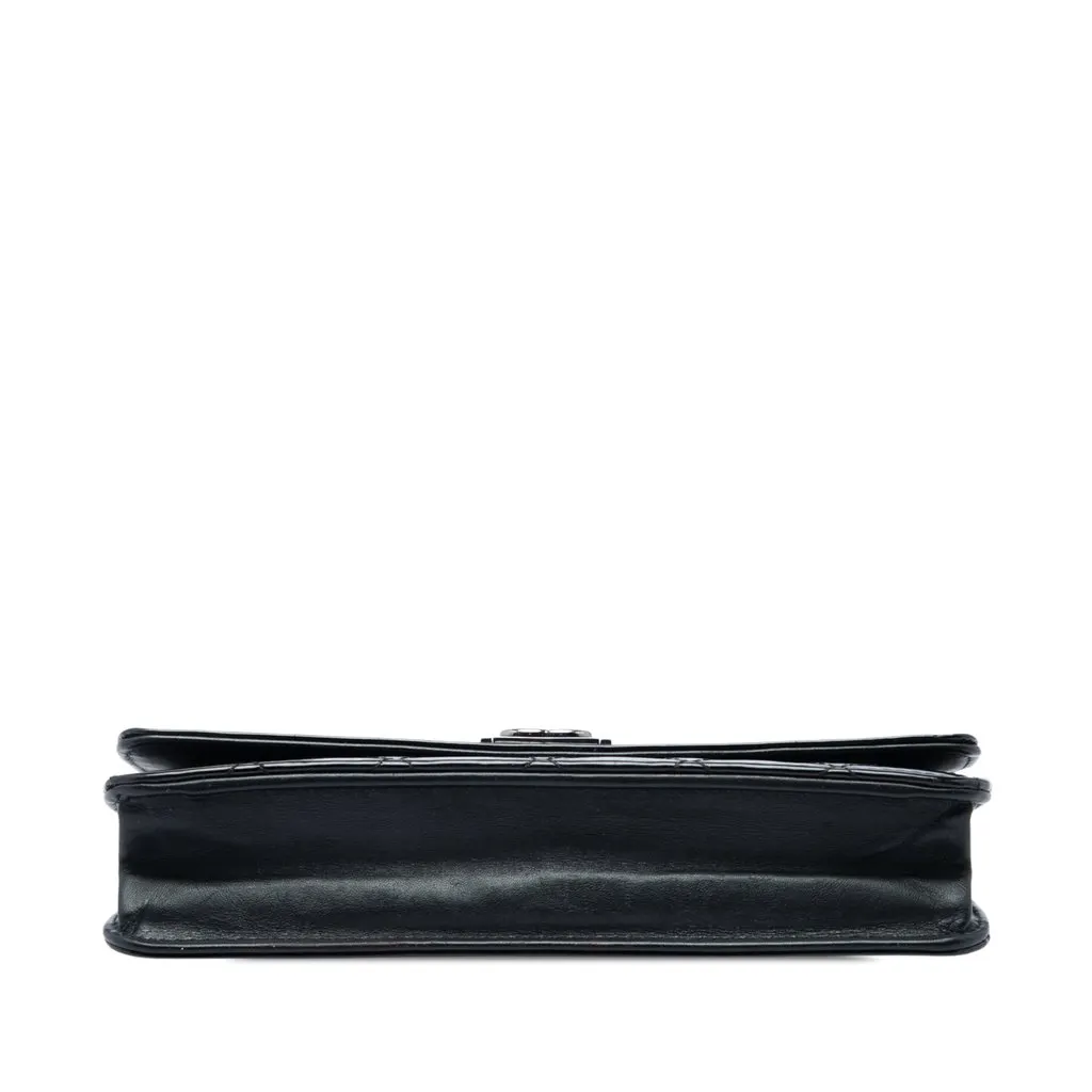 Chanel Quilted Patent Boy Wallet on Chain Black Leather Good - Inside View