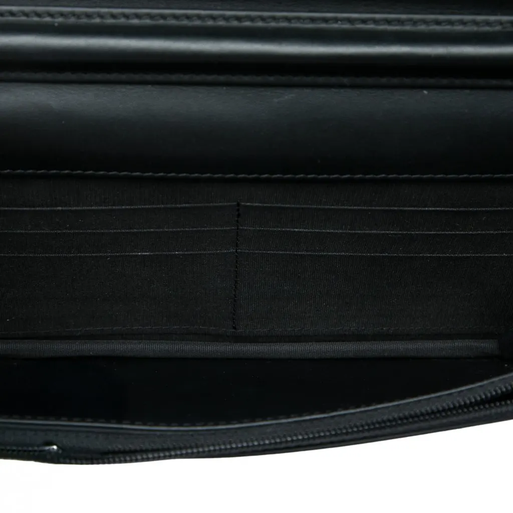 Chanel Quilted Patent Boy Wallet on Chain Black Leather Good - Model View