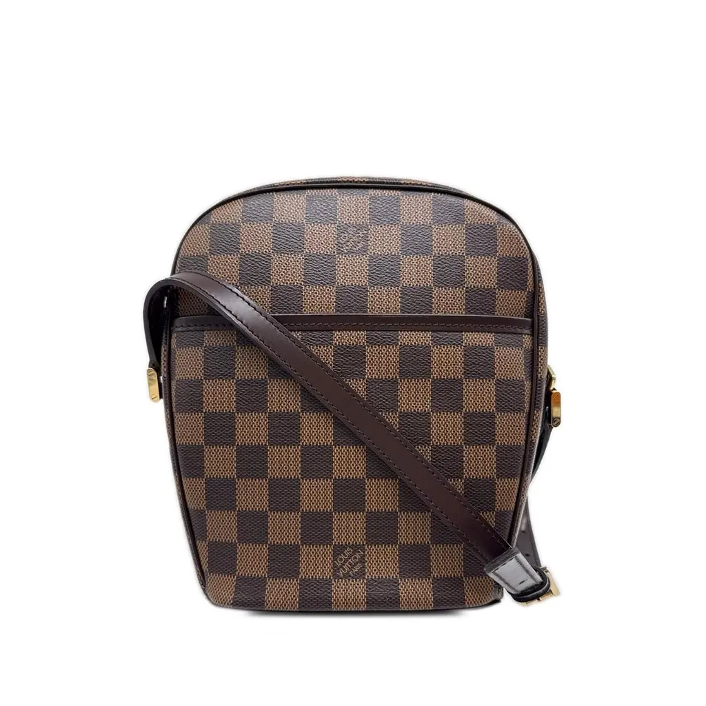 Louis Vuitton Damier Ebene Ipanema PM Brown Canvas Good - Front View