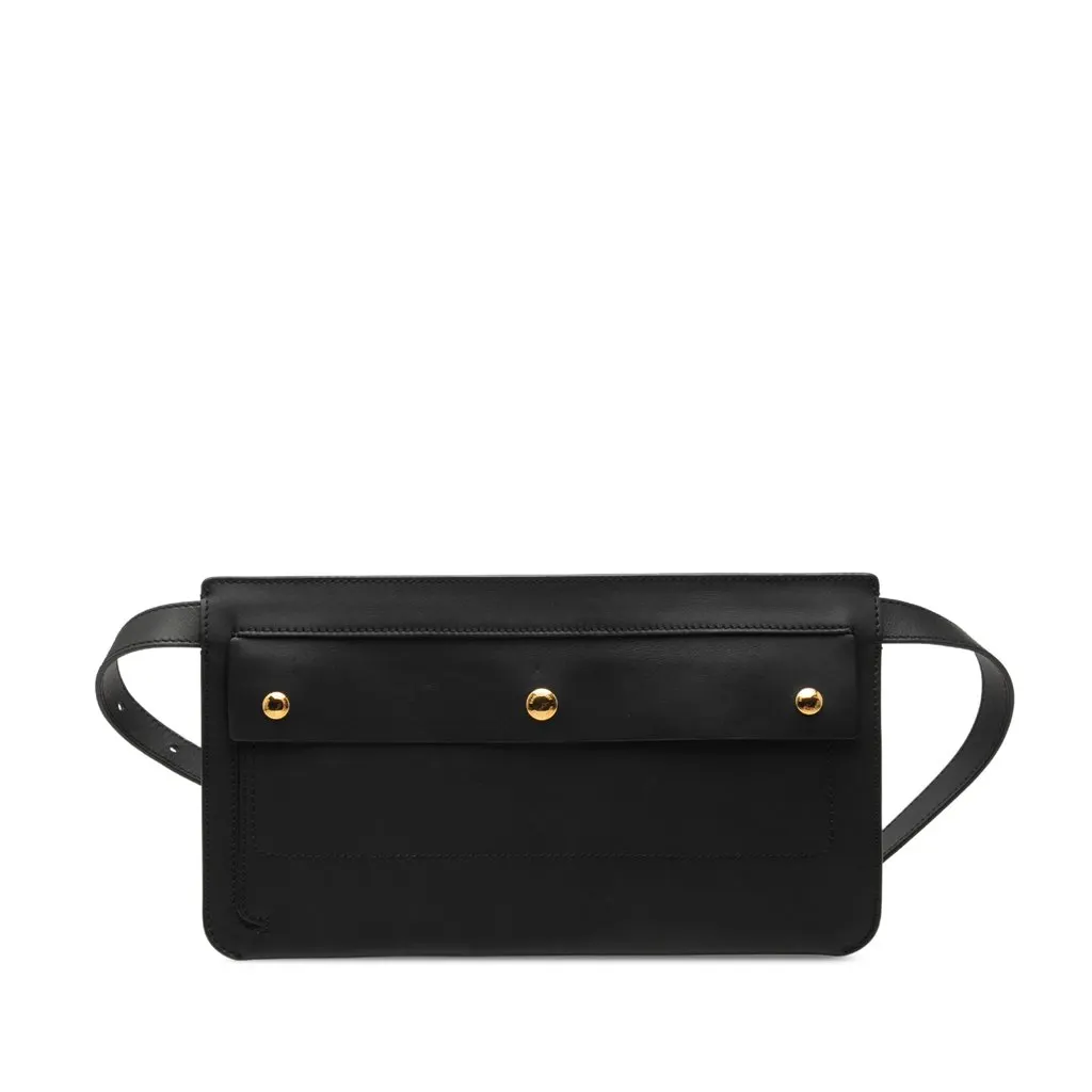 Burberry Leather Belt Bag Black Leather Very good - Front View