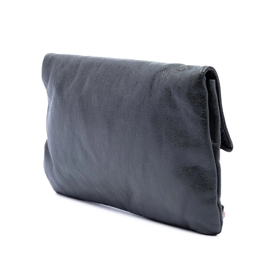 Balenciaga Lambskin Motocross Giant 21 Envelope Clutch Blue Leather Very good - Back View