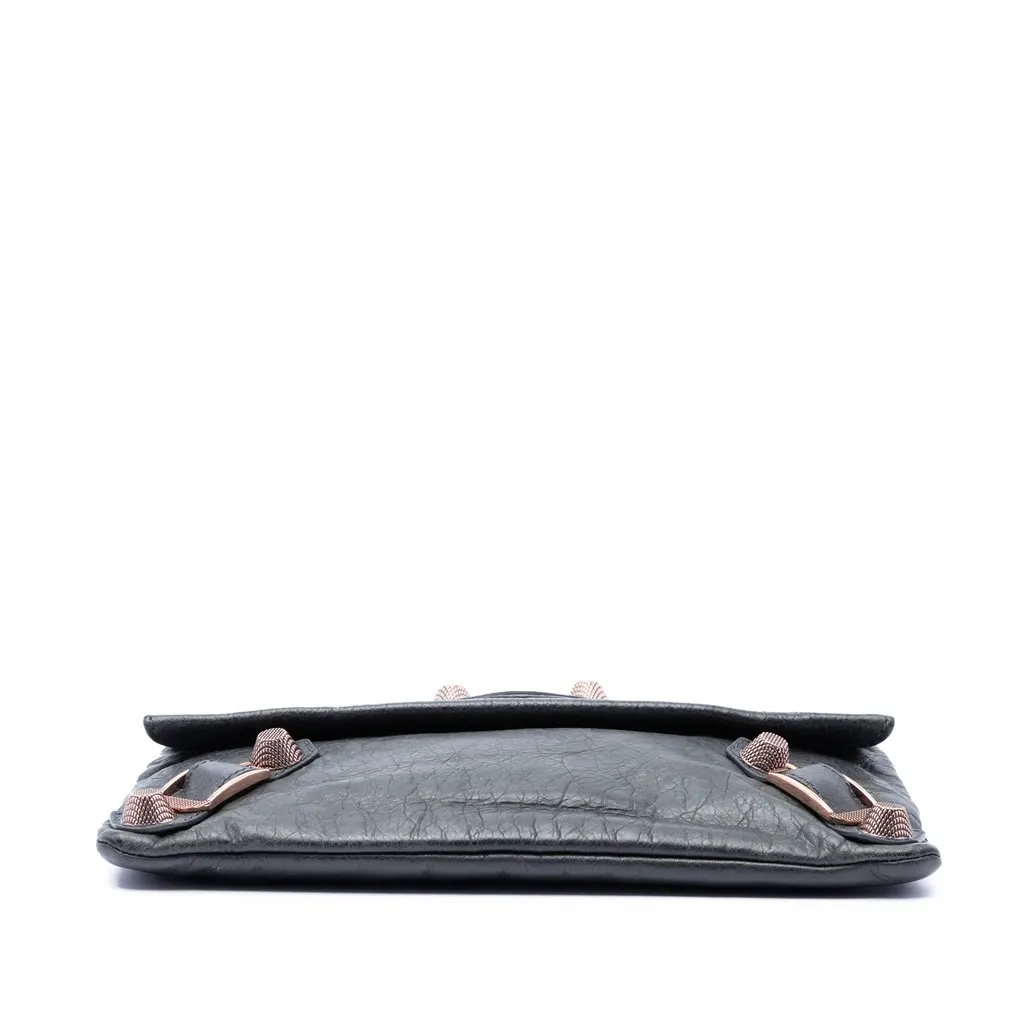 Balenciaga Lambskin Motocross Giant 21 Envelope Clutch Blue Leather Very good - Inside View