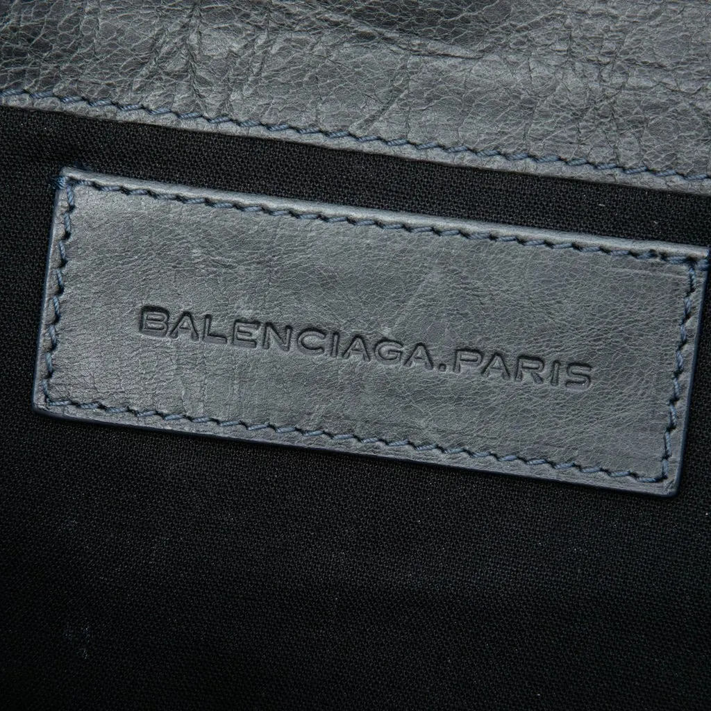 Balenciaga Lambskin Motocross Giant 21 Envelope Clutch Blue Leather Very good - Box View