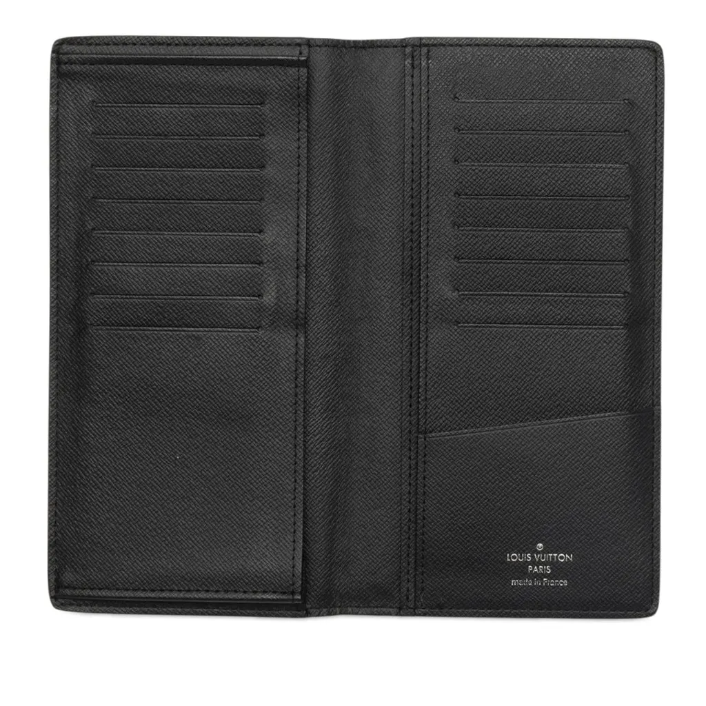 Louis Vuitton Taiga Brazza Wallet Black Leather Very good - Model View