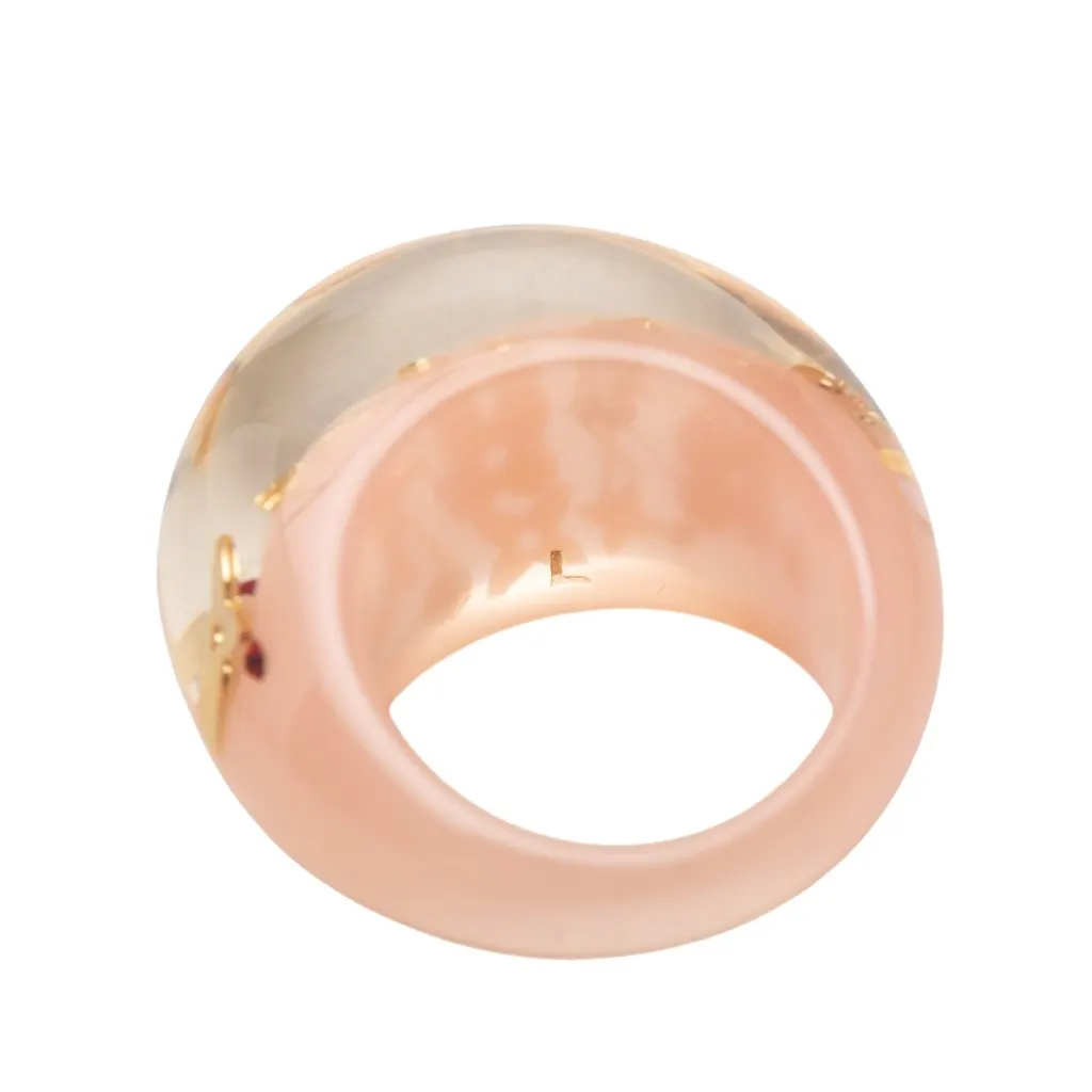 Louis Vuitton Resin and Crystal Monogram Inclusion Ring Pink Plastic Very good - Model View