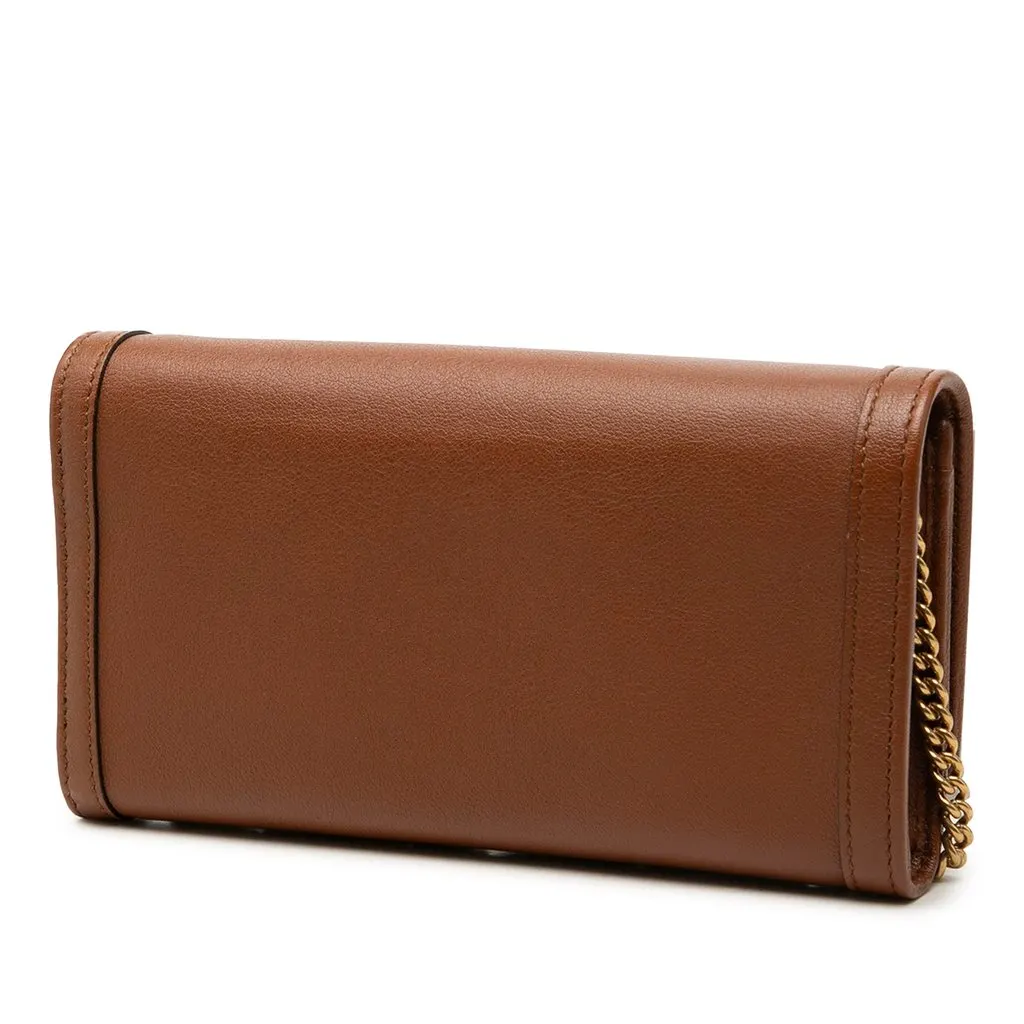 Gucci Calfskin Bamboo Diana Wallet on Chain Brown Leather Very good - Back View