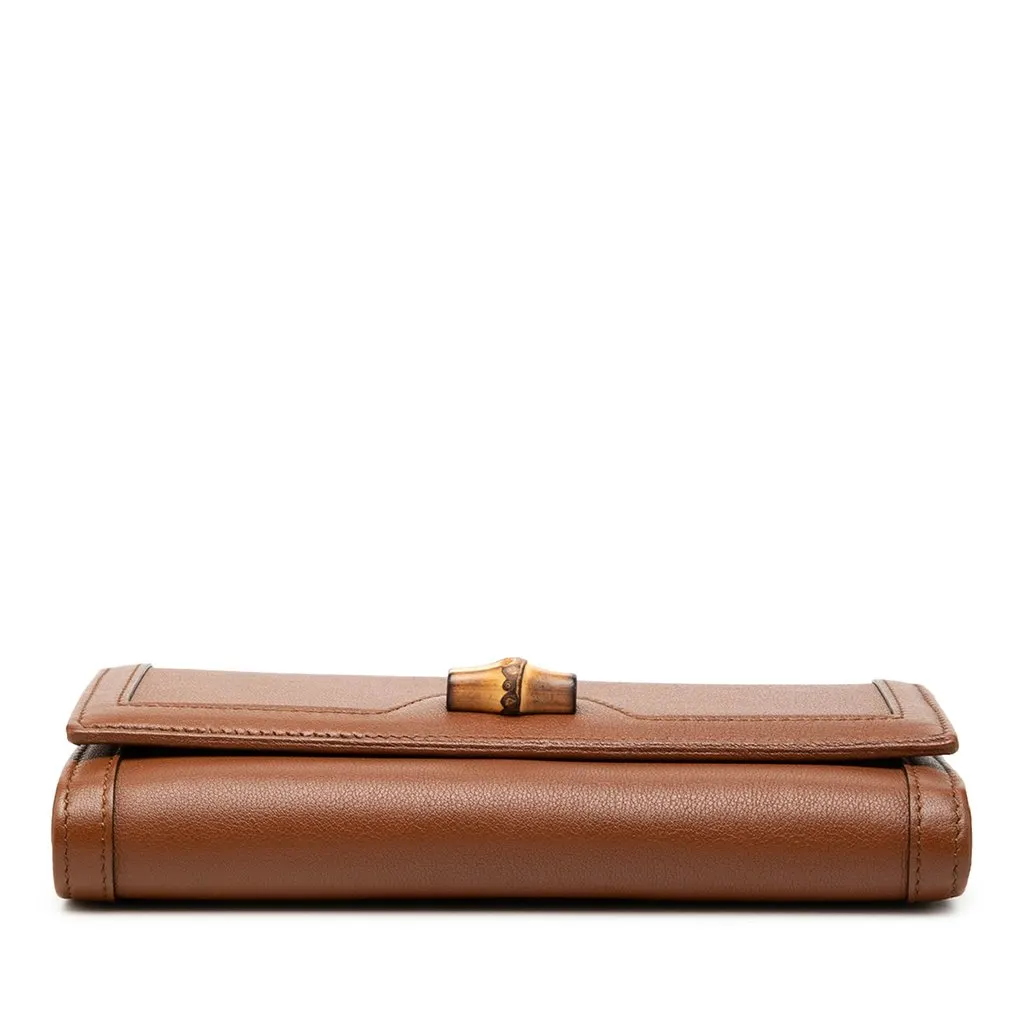 Gucci Calfskin Bamboo Diana Wallet on Chain Brown Leather Very good - Inside View