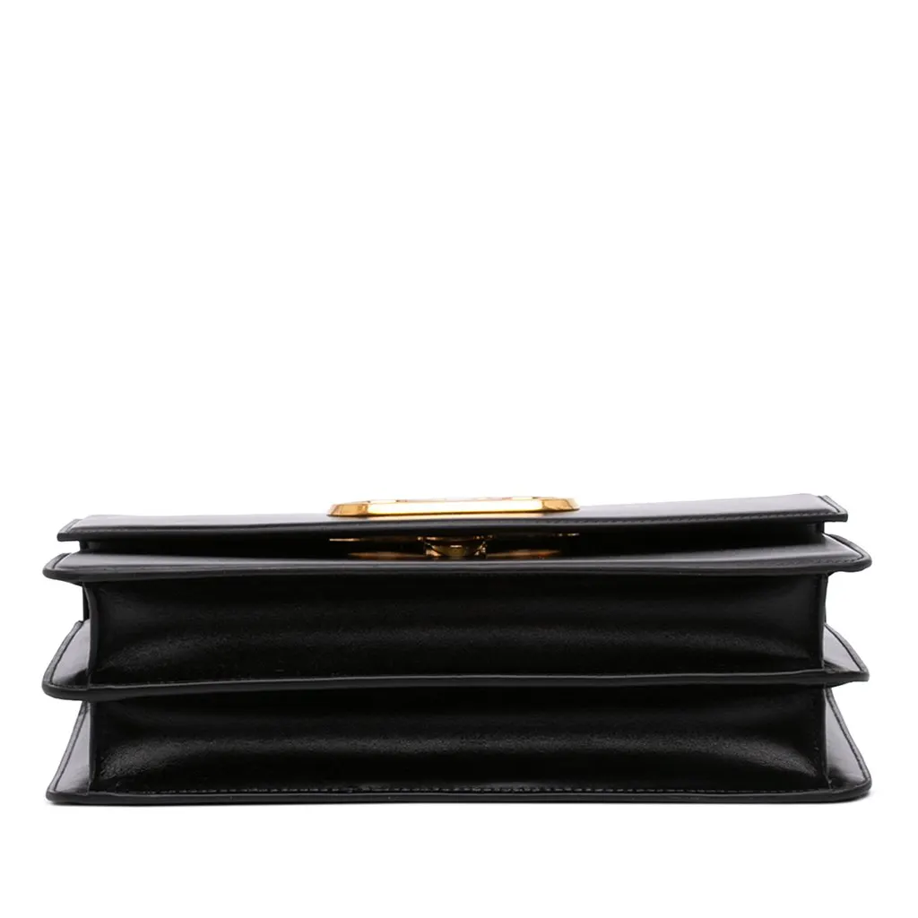 Valentino Small Shiny Calfskin VLogo Vain Crossbody Black Leather Very good - Inside View