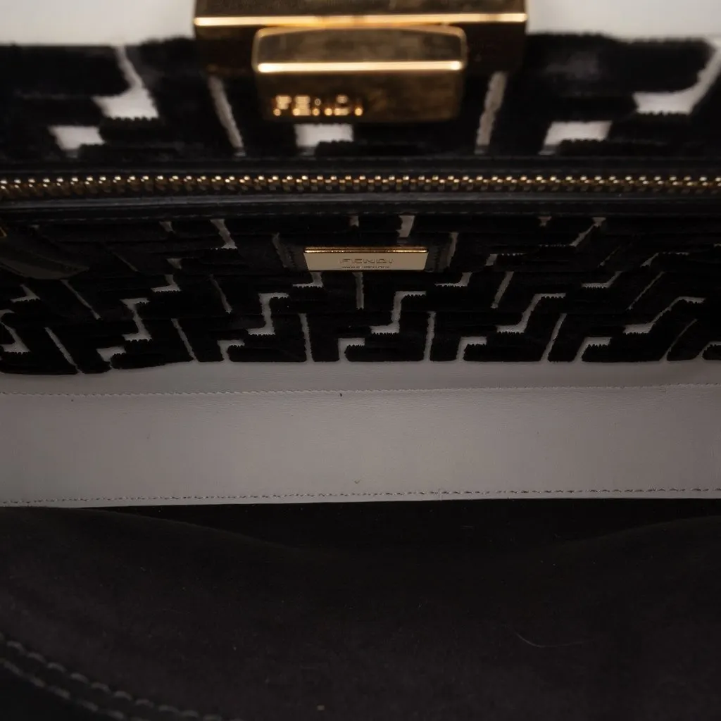 Fendi Medium Bicolor Leather Peekaboo ISeeU Satchel Black Leather Very good - Box View