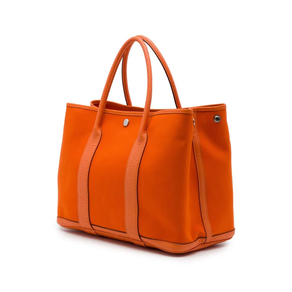 Hermès Toile and Negonda Garden Party 36 Orange Very good - Back View