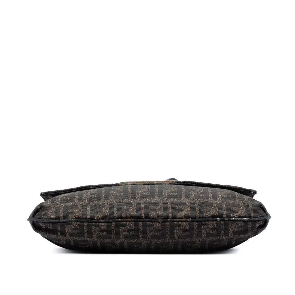 Fendi Large Zucca Canvas Mia Flap Shoulder Bag Brown Very good - Inside View