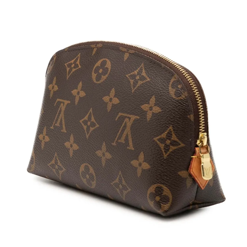 Louis Vuitton Monogram Cosmetic Pouch PM Brown Very good - Back View