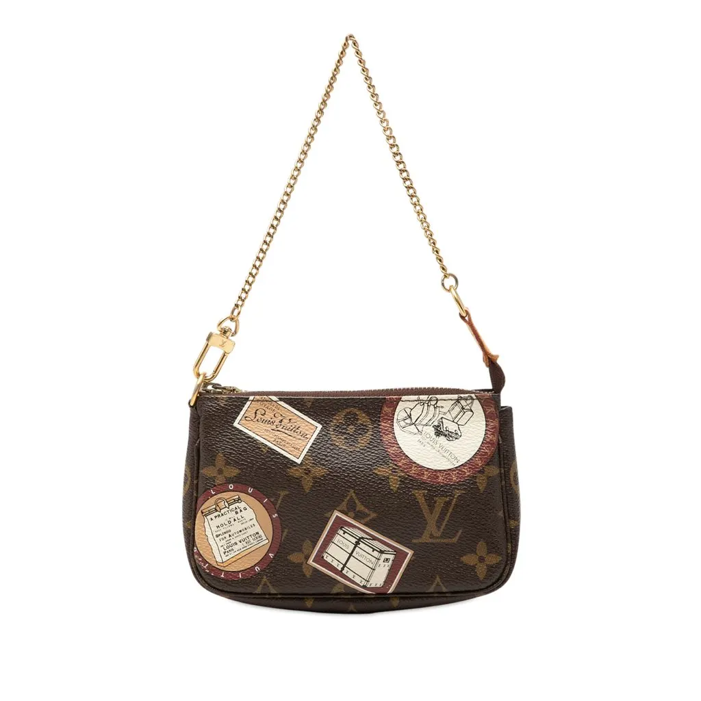 Louis Vuitton Monogram Trunks and Bags Patch Mini Pochette Accessoires Brown Very good - Front View