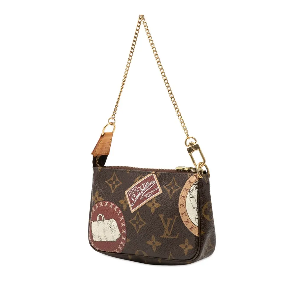 Louis Vuitton Monogram Trunks and Bags Patch Mini Pochette Accessoires Brown Very good - Back View