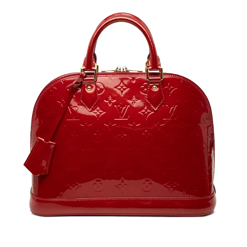 Louis Vuitton Monogram Vernis Alma PM Red Leather Very good - Front View