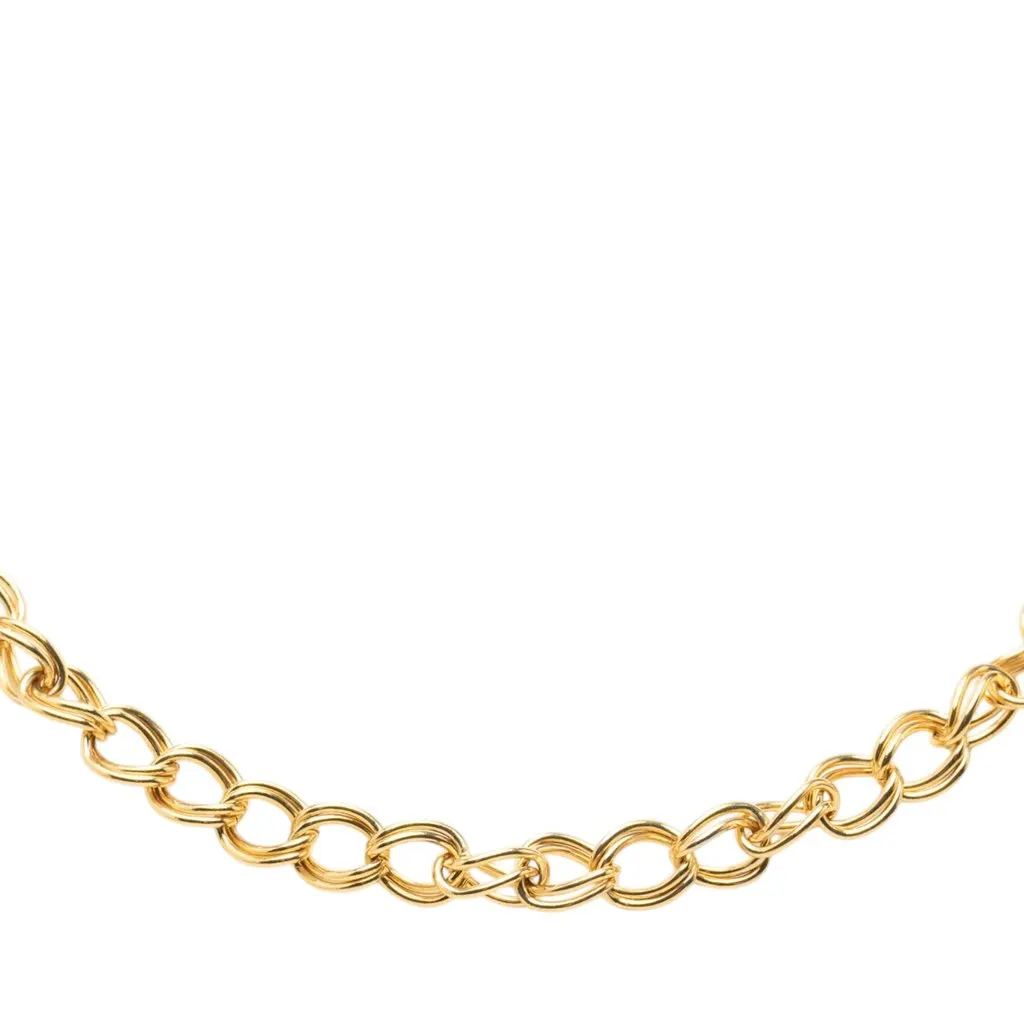 Chanel Gold Plated Chain Necklace Gold Metal Very good - Back View