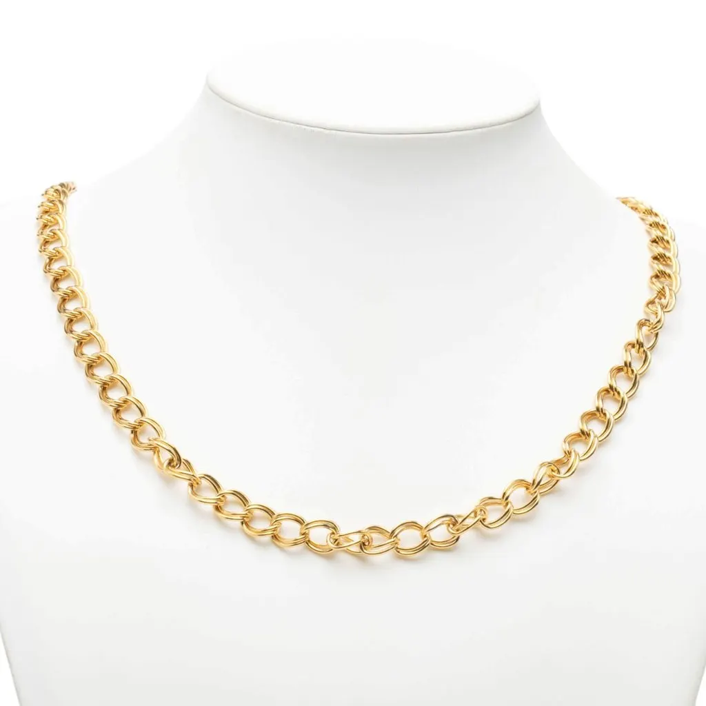Chanel Gold Plated Chain Necklace Gold Metal Very good - Box View