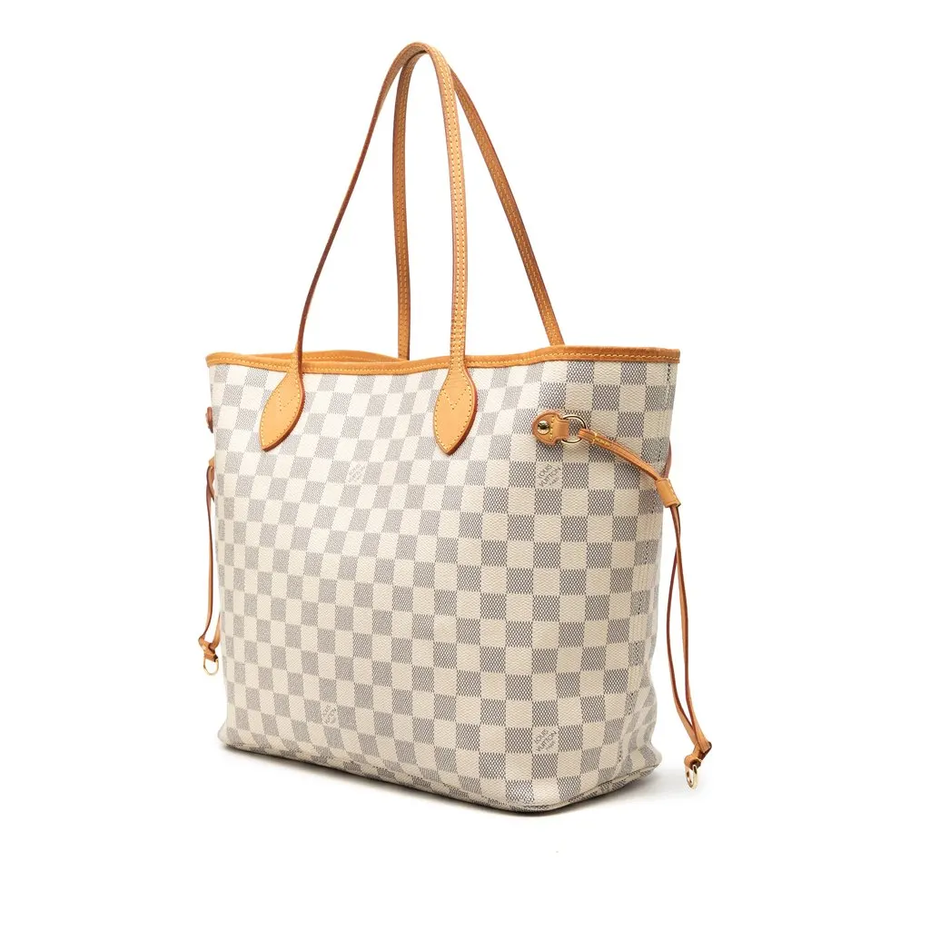 Louis Vuitton Damier Azur Neverfull MM White Very good - Back View