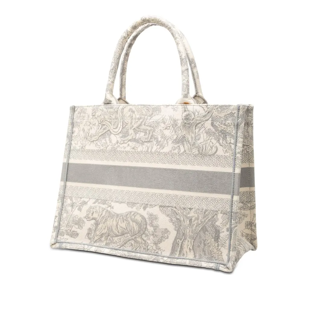 Dior Medium Canvas Embroidered Dioriviera Toile De Jouy Book Tote MultiColor Very good - Back View