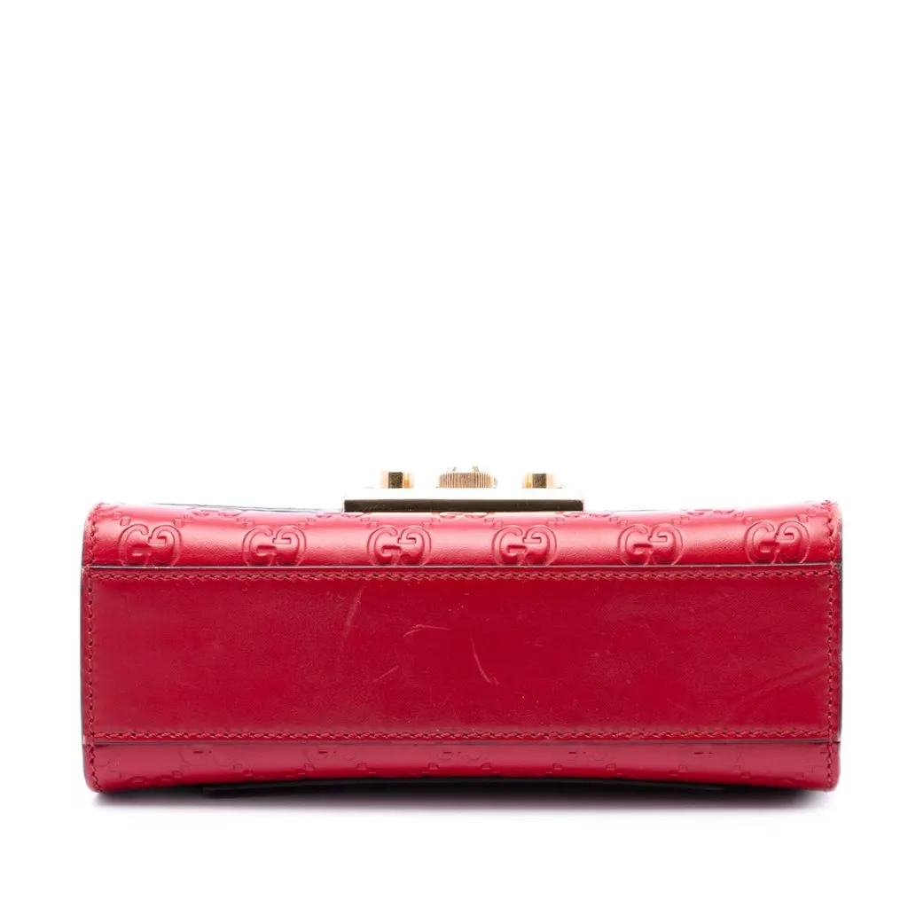 Gucci Small Guccissima Padlock Crossbody Red Leather Very good - Inside View