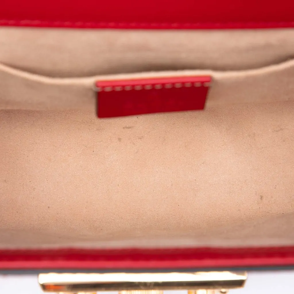 Gucci Small Guccissima Padlock Crossbody Red Leather Very good - Model View