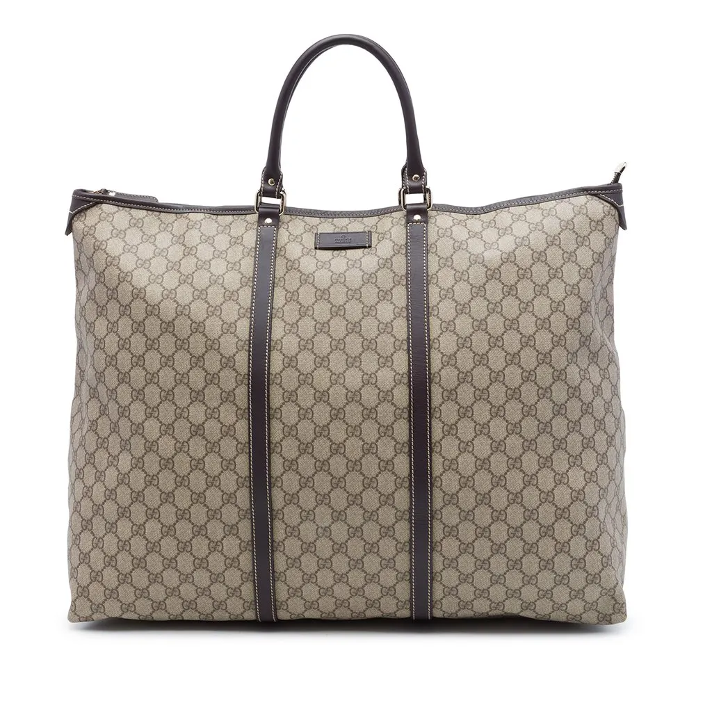 Gucci XL GG Supreme Joy Travel Bag Beige Leather Very good - Front View