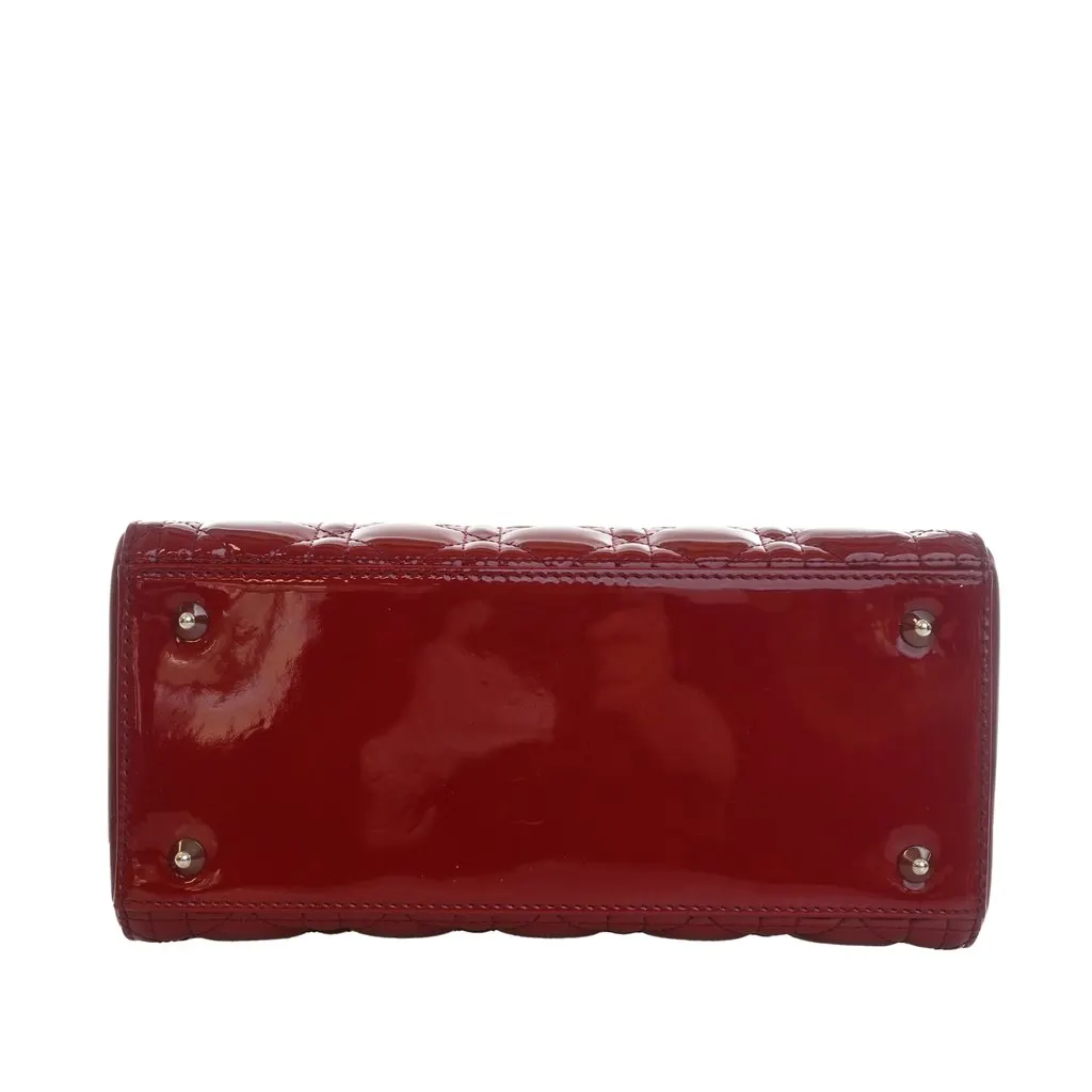 Dior Medium Patent Cannage Lady Dior Red Leather Very good - Inside View
