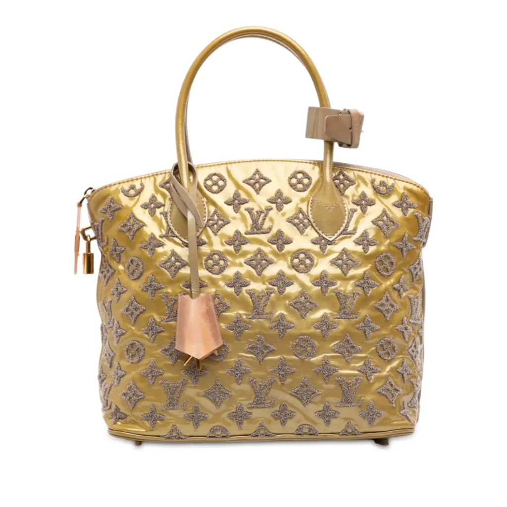 Louis Vuitton Monogram Fascination Lockit Gold Leather Good - Front View