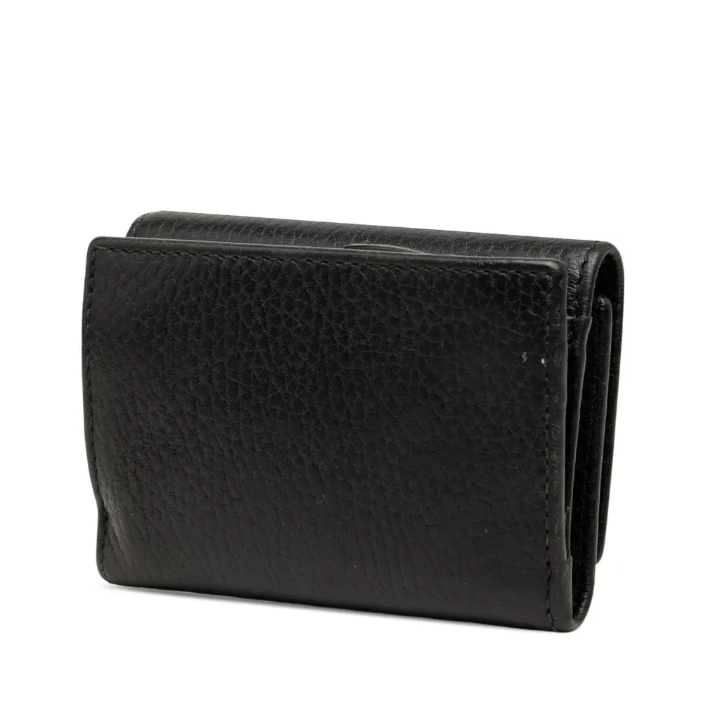 Gucci GG Marmont Trifold Compact Wallet Black Leather Very good - Back View
