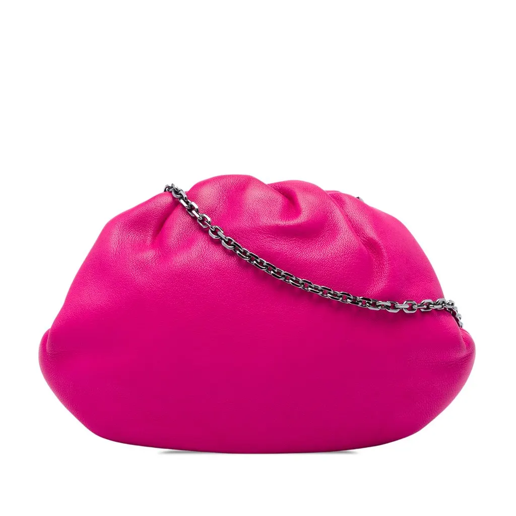LOEWE Sheepskin Chain Crossbody Pink Leather Very good - Front View