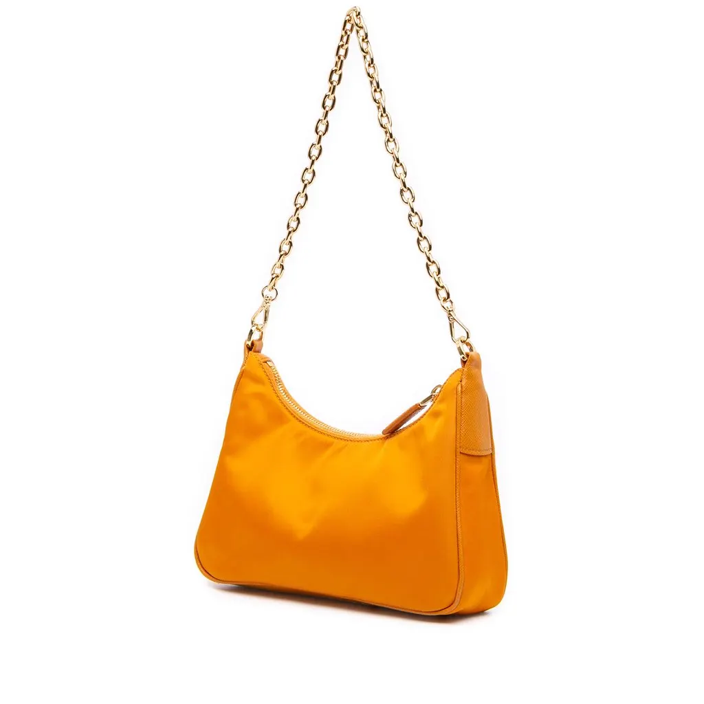 Prada Saffiano Trimmed Re Nylon Re Edition 2005 Satchel Orange Very good - Back View