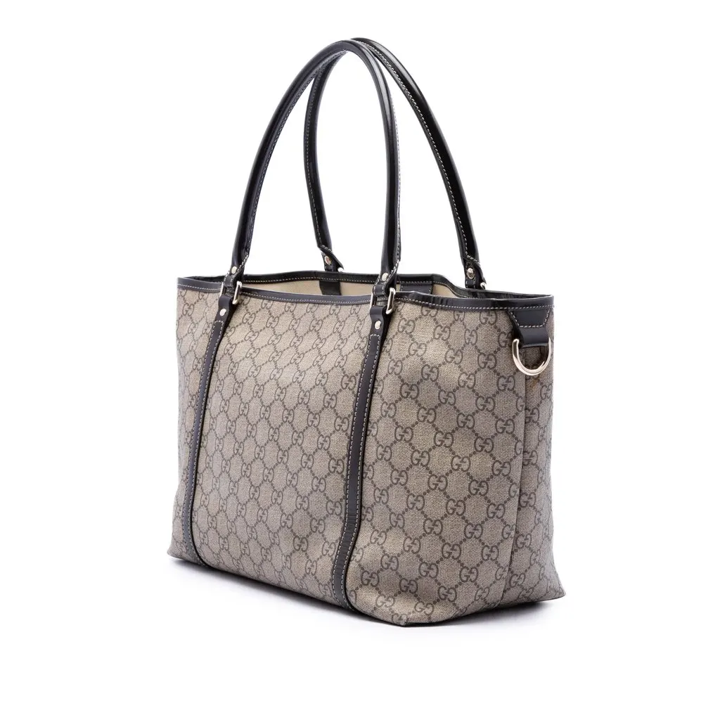 Gucci Medium GG Supreme Tattoo Heart Joy Tote Beige Canvas Very good - Back View