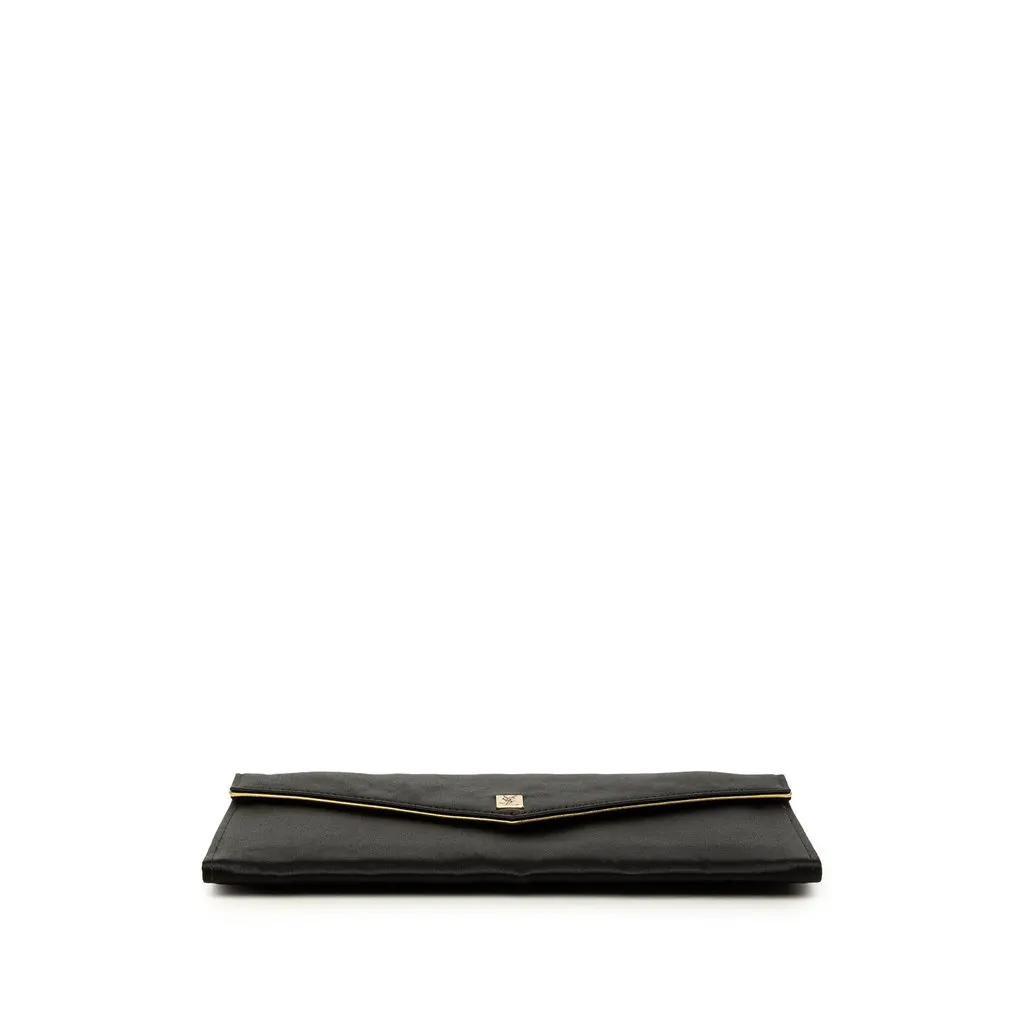 Saint Laurent Satin Envelope Clutch Black Satin Very good - Inside View