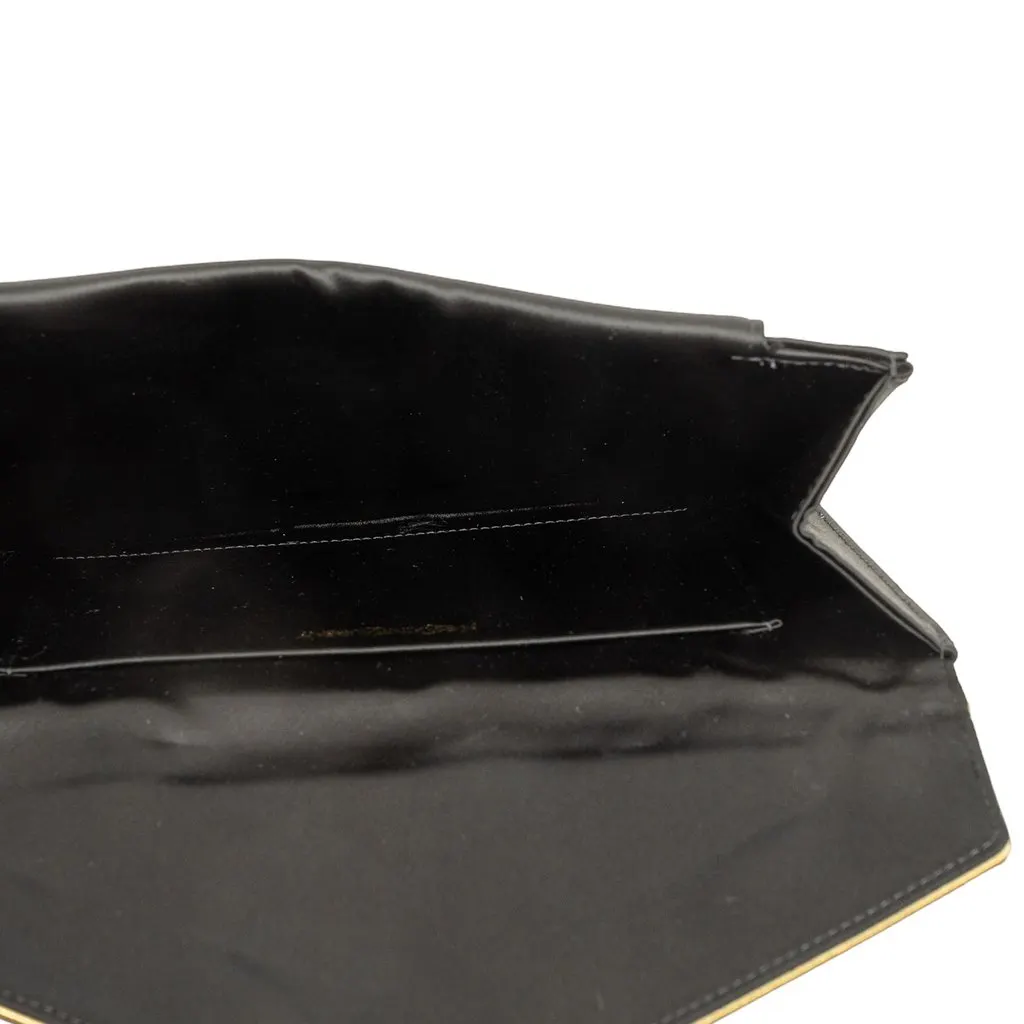 Saint Laurent Satin Envelope Clutch Black Satin Very good - Model View
