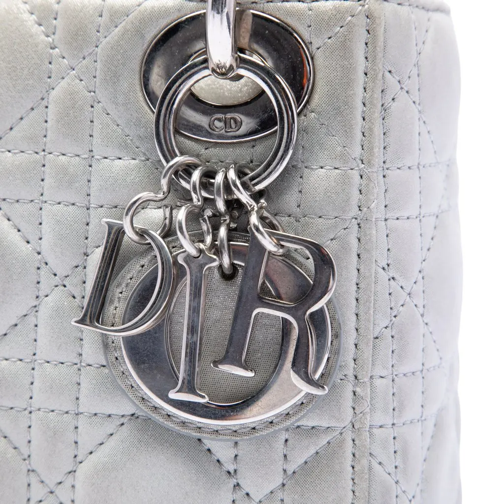 Dior Mini Iridescent Lambskin Cannage Lady Dior Silver Leather Very good - Box View