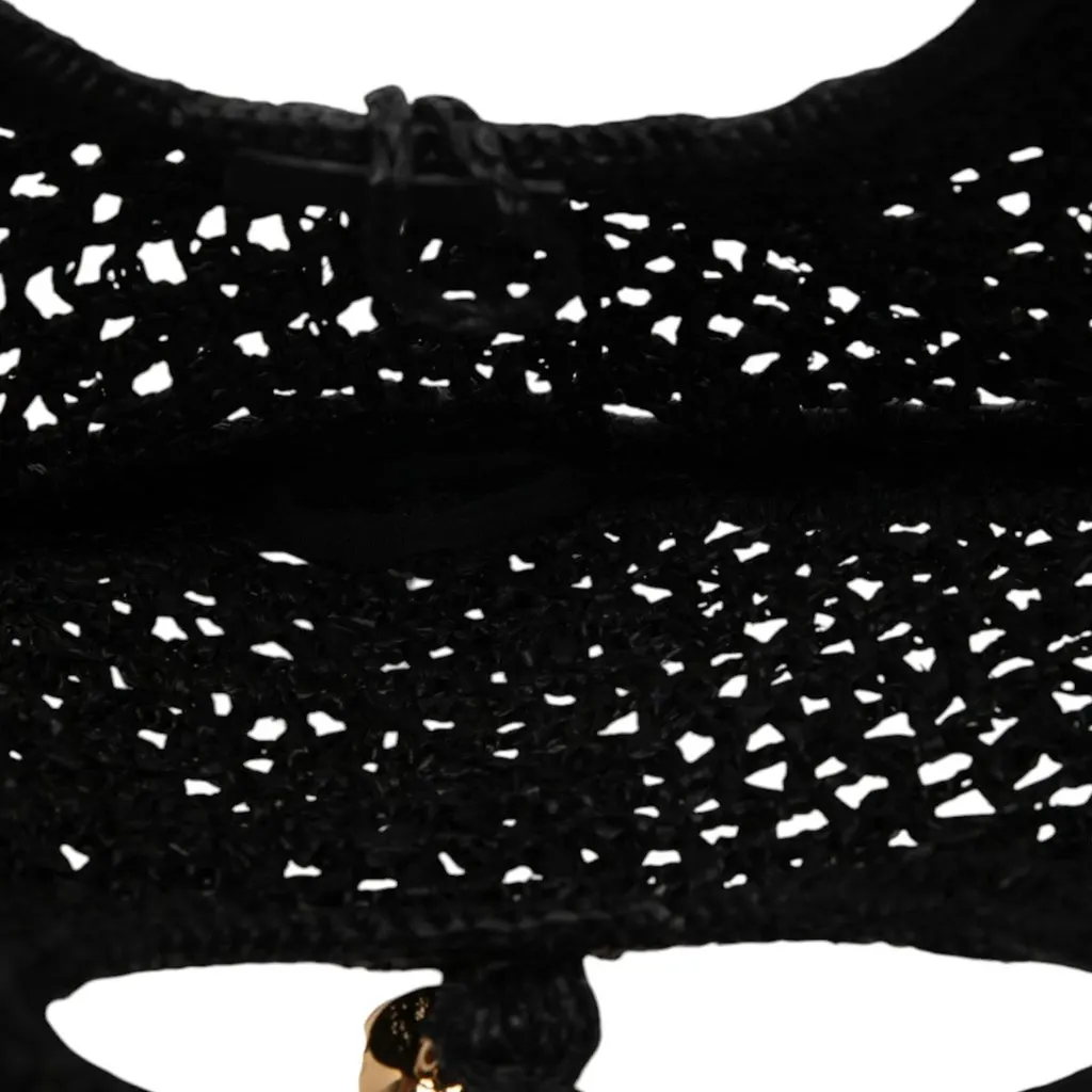Jacquemus Raffia Le Spiaggia Coeur Handbag Black Rattan Very good - Model View