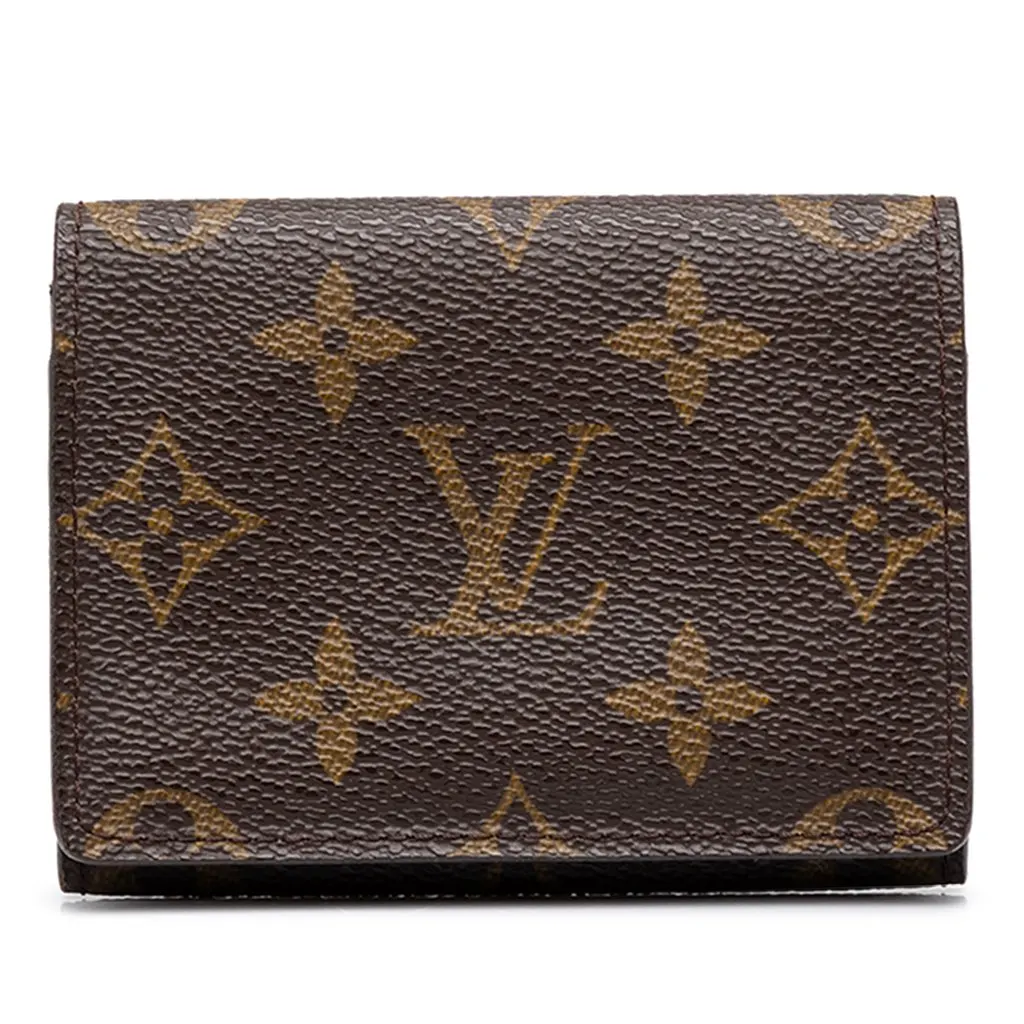 Louis Vuitton Monogram Envelope Business Card Holder Brown Canvas Very good - Front View