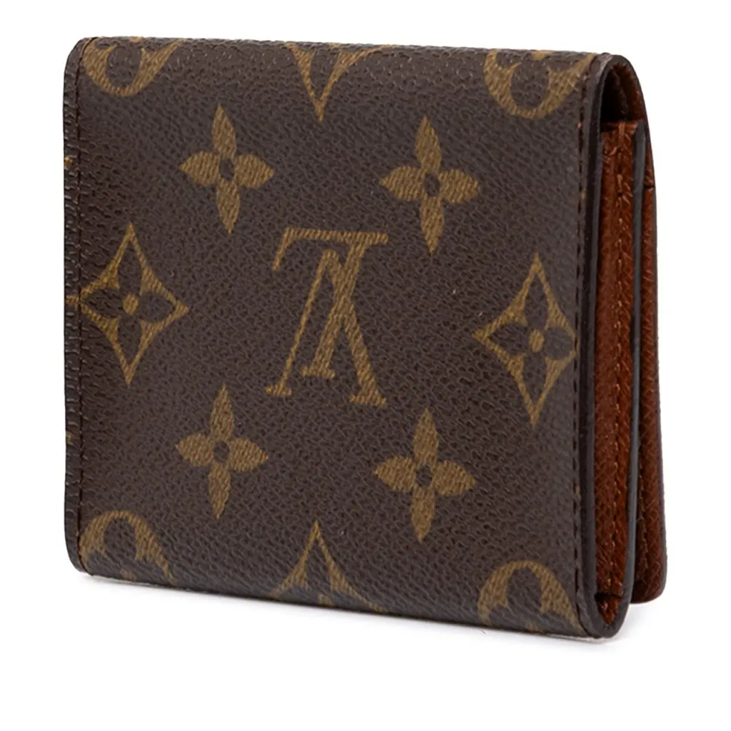 Louis Vuitton Monogram Envelope Business Card Holder Brown Canvas Very good - Back View