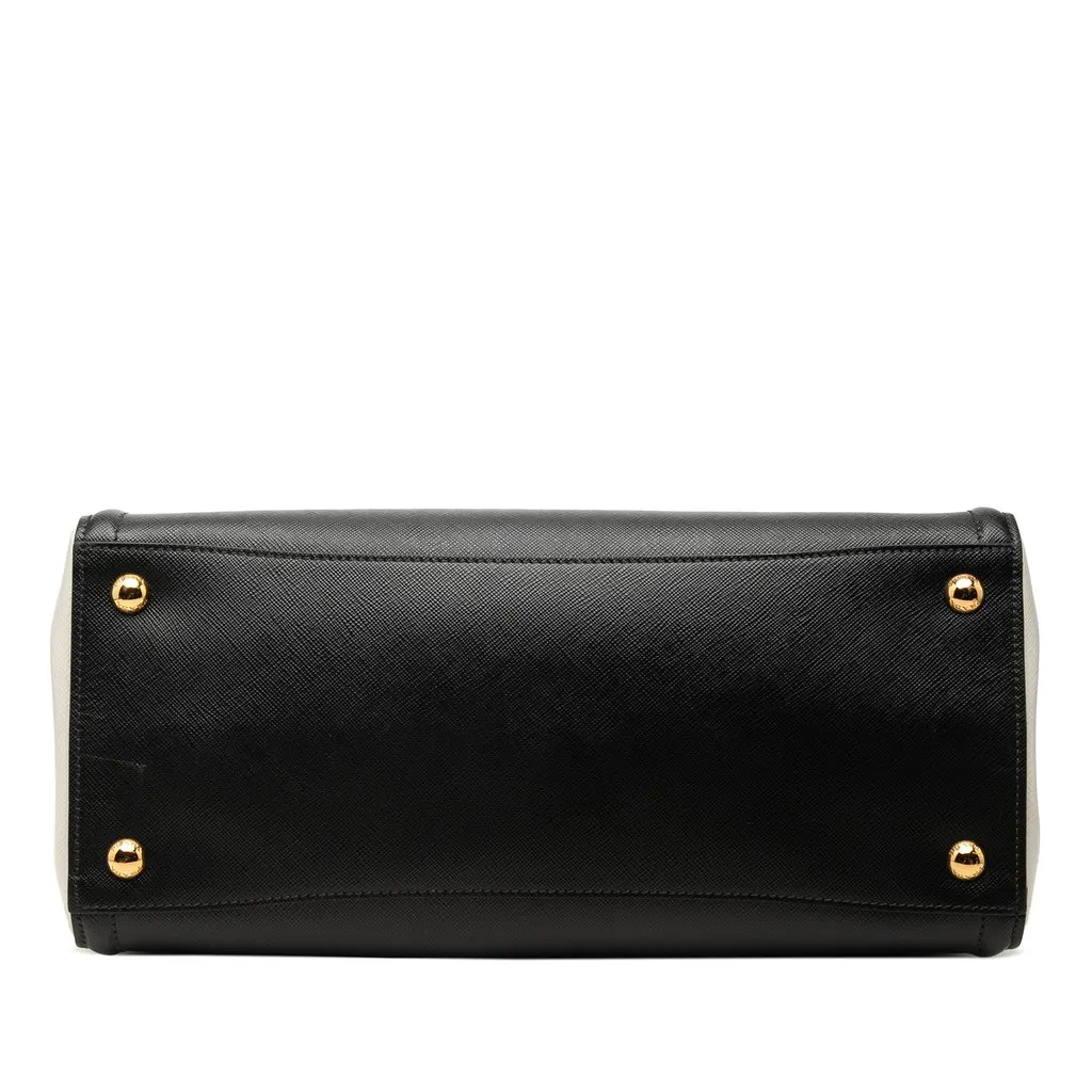 Prada Medium Bicolor Saffiano Lux Galleria Satchel Black Leather Very good - Inside View