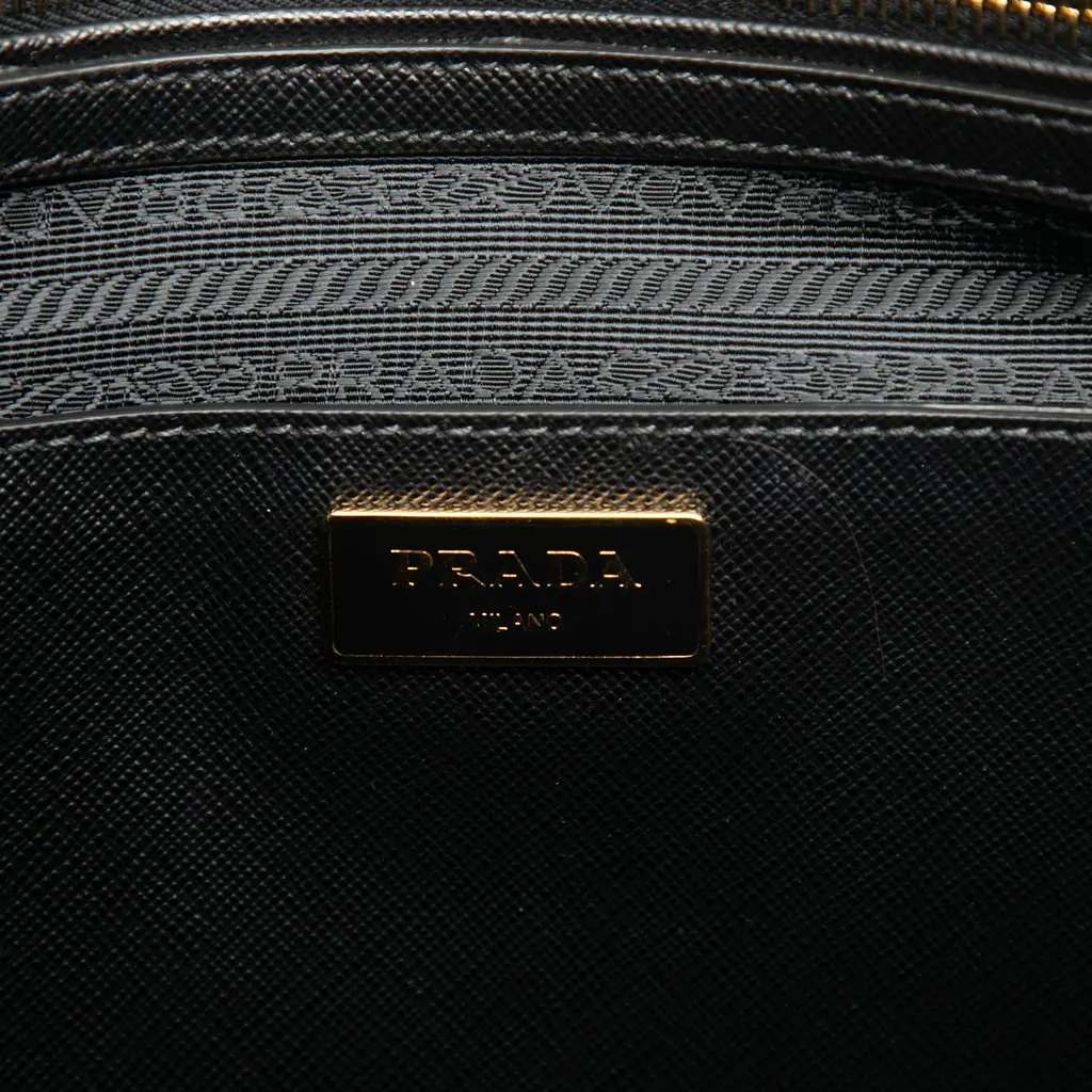 Prada Medium Bicolor Saffiano Lux Galleria Satchel Black Leather Very good - Box View