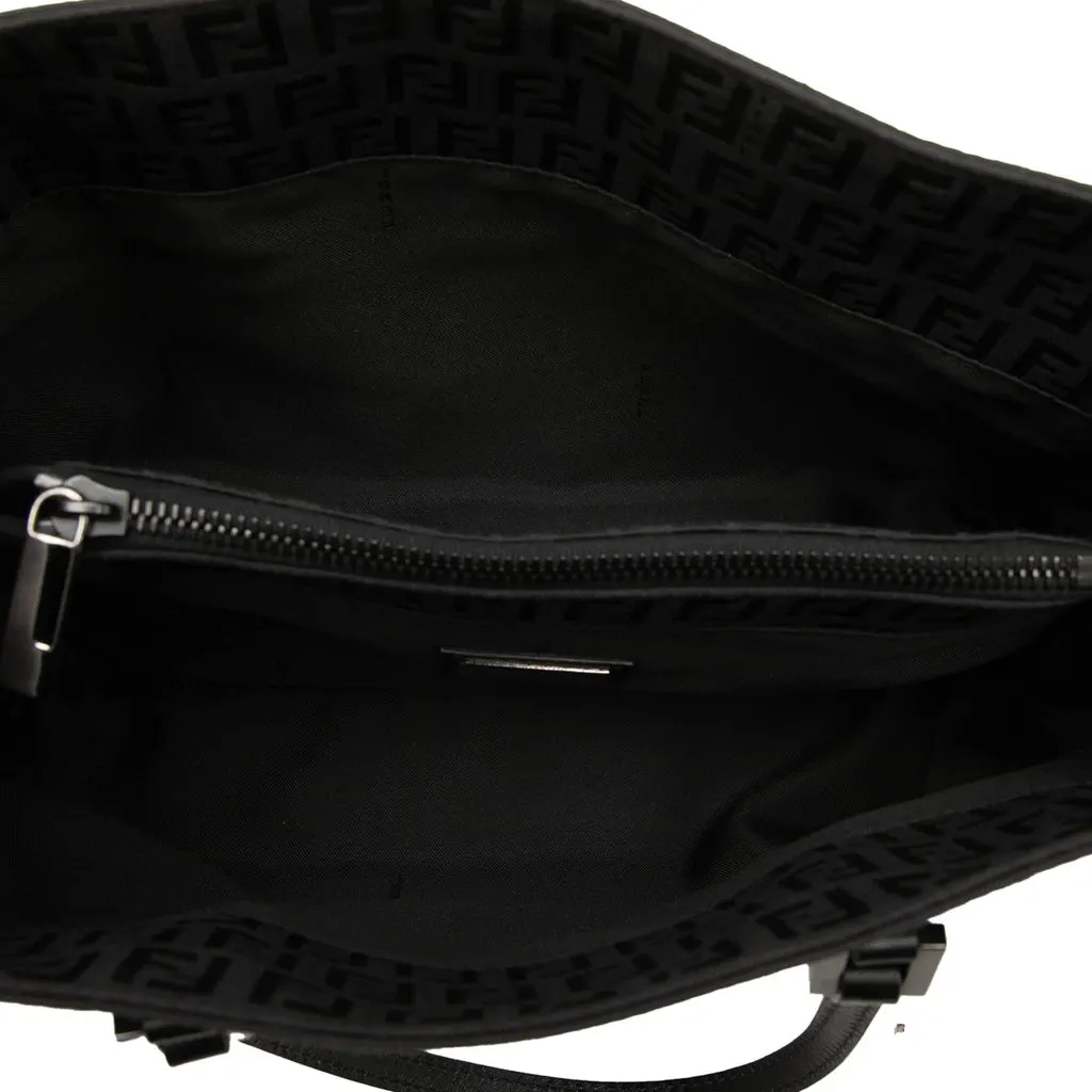 Fendi Zucchino Canvas Tote Black Canvas Good - Model View
