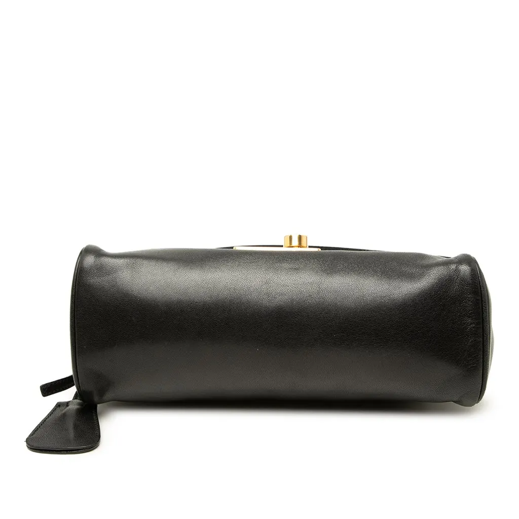 Prada City Calf Sound Lock Shoulder Bag Black Leather Good - Inside View